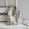 Bolso de mano con diseño de mariposa de encaje, bolso de lona artístico coreano de moda, bolso informal de gran capacidad para estudiantes, 2024
