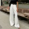 Pantalones Blancos de Estilo Commuter Europeo y Americano Moda Femenina Versátiles de Cintura Alta Casuales Holgados Simples Pantalones Transfronterizos