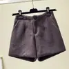 Nuevos Pantalones Cortos de Lana Engrosados para Mujer Estilo Coreano Sueltos de Cintura Alta Pierna Ancha Pantalones Casuales Versátiles Pantalones para Botas de Exterior Otoño e Invierno 2025