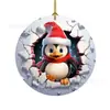 Decoración navideña transfronteriza nueva Adornos creativos de pingüino acrílico plano Navidad hogar regalo colgante