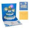 Cartão de Aniversário Estéreo 3D com Música, Luzes, Fogos de Artifício, Design de Bolo, Escultura Criativa de Papel Dobrado, Cartão de Presente para Professores
