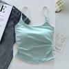 Camisola Explosiones Dulce y Picante Plisada con Copas para Usar por Debajo o por Encima Diseño Delgado Espalda Hermosa Top