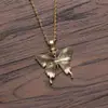 Collar de Hip-Hop Europeo y Americano para Mujer Aleación Diamante Completo Mariposa Tridimensional Colgante Marca Trendy ins Street Dance Accesorios de Comercio Exterior Versátiles