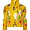 Top Estampado de Manga Larga con Cuello Alto Estilo Japonés, Camiseta Plisada Serie Me de Calidad Boutique, Camiseta Básica Fina de Cuello Semi-Alto