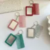 Nuevo Llavero Peine Rectangular con Purpurina, Aspecto de Alta Gama, Accesorio para Bolso, Mini Peine, Espejo, DIY, Transfronterizo