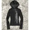 Sudadera con capucha de manga larga a rayas estampadas, estilo europeo y americano, casual, corte ajustado, sudadera con capucha, chaqueta vintage de streetwear