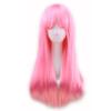 Peluca Cosplay de cabello de color anime europeo y americano, color de cabello, cabeza BoBo, cabello largo lacio, fibra química, seda de alta temperatura, cubierta de cabello de color