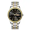 Reloj para Hombre Wolixi Calendario Dual Esfera Grande Banda de Acero Cuarzo Clásico Versátil Comercio Exterior Mayoreo