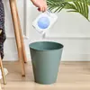 Cubo de basura simple para uso doméstico sin tapa, grande para cocina, baño, sala de estar, papelera de almacenamiento rayada