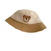 Chapéu de bebê Verão Fino Bebê Pescador Chapéu para Meninos e Meninas Guarda-sol Protetor Solar Malha Bonito Urso Bacia Chapéu Na Moda