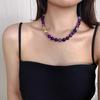 Collar de Calcedonia Natural Color Shujulai Partícula Grande de 12 mm para Mujer Moda de Nicho Elegante Producto Nuevo