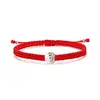 Pulsera de pareja de plata 925 cuerda roja pulsera de cuentas de la suerte para mujer cuerda trenzada para hombre y mujer moda joyería versátil