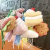 Llavero Creativo de Peluche de Hamburguesa, Pastel, Sándwich, Colgante Exquisito y Lindo para Bolso, Llavero de Coche, Pequeño Regalo