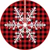 Falda para árbol de Navidad, falda redonda para base de árbol de decoración navideña, falda para árbol de tela con diseño de Papá Noel y muñeco de nieve, 120 cm de diámetro