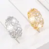 Anillo de Luz Grabado de Corte Francés Incrustado de Circonita Lujo de Nicho Versátil Anillo para Dedo Índice de Mujer Venta Directa del Fabricante Exclusivo Transfronterizo