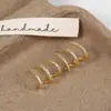 Brincos Stud de Zircônia de Três Fileiras Retro de Luxo Leve de Alta Qualidade Franceses Exquisitos da Moda Elegantes Versáteis de Nicho com Temperamento para Mulheres
