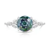Anillos de Fuegos Artificiales de Piedras Preciosas de Colores de Moda en Tiktok con Incrustaciones de Oro Real Electrochapado y Anillos de Diamante de Alto Carbono Súper Brillantes, Disponibles para Transmisión en Vivo y Dropshipping
