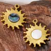 Acero Inoxidable 304 Colgante de Sol Accesorios Concha de Abulón Natural Concha Colorida Incrustada Lujo Ligero Diseño de Nicho Joyería DIY