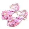 Tacones Altos para Niñas Frozen Sandalias de Niña Pequeña Aisha Verano 2022 Zapatos de Cristal para Niños Peep-toe Zapatos de Princesa