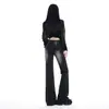 Jeans acampanados lavados estilo retro americano para mujer, de alta costura, corte ajustado, elegantes y versátiles pantalones de campana.