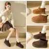 Botas de Neve com Solado Grosso para Aumentar a Altura para Mulheres, Novo Modelo de Inverno 2026, Antiderrapante, Forradas com Lã, Cano Curto, Espessadas, Botas Curtas Quentes, Sapatos de Algodão