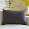 Funda de almohada de lino sintético de color sólido simple nórdico sin relleno Almohada lumbar rectangular de oficina Cojín de respaldo de sofá Gris