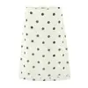 Falda de Retazos de Encaje de Lunares Estilo Retro Suave, Nuevo Estilo de Verano, Dulce y Versátil, Cintura Alta, Falda Midi de Línea A Adelgazante