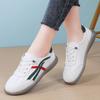 Zapatos Blancos de Malla Cruzada para Mujer de Talla Grande Versátiles Moda Deportivos para Mujer Suela Plana de Jalea Zapatos Casuales Tenis