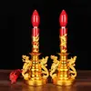Lámpara de Dragón y Fénix LED Lámpara de Velas Eléctricas de Plástico para Atraer Riqueza y Tesoros, Velas Eléctricas Decorativas del Dios de la Riqueza Guanyin para Uso en el Hogar Guan Gong