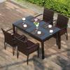 Mesa e cadeira ao ar livre Rattan cadeira pequena pátio ao ar livre lazer mesa de jantar criativa e conjunto de cadeiras com guarda-chuva casa cadeira de vime