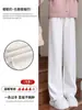 Calça de Maternidade Outono Roupa Externa Estampa de Espiga de Trigo Calça de Perna Larga Petite Suporte para Barriga de Grávida Não Apertando a Barriga Calça Longa Roupa de Maternidade