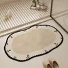 Tapete de banheiro de terra de diatomáceas, absorvente de água, secagem rápida, antiderrapante, adequado para entrada de banheiro, estilo luxo leve vintage, fácil de manter