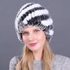 Suministro Sombrero de Invierno para Mujer de Piel de Conejo Rex Sombrero Trenzado de Piel de Conejo Sombrero Piña Espiral de Piel de Conejo Sombrero Cálido Engrosado