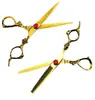 Tijeras de Peluquería Fire Gold Dragon de 6.0 pulgadas Tijeras para Cortar el Cabello Tijeras Planas Tijeras Adelgazadoras
