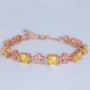 Pulseira de trevo de quatro folhas amarela cristal amarelo diamante amarelo flor turmalina amarela imitação europeia e americana pulseira