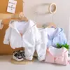 Conjunto de Tres Piezas con Sudadera con Capucha y Cremallera de Manga Larga, Moda Transfronteriza de Primavera 2026 para Niños Pequeños
