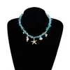 Collar Colgante de Estrella de Mar de Joyería Transfronteriza Europea y Americana Collar Estilo Ins de Chica del Bosque Gentil Gargantilla de Estilo Empalmado