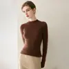 Suéter de cashmere sem costura, peça única~gola semifechada para mulheres, 100% cashmere puro, corte justo, modelador, suéter base de tricô para outono e inverno