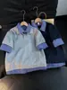Camisa Polo de Falso Dos Piezas con Parches de Cuadros para Hombre, Camiseta Casual Holgada de Manga Corta para Verano, Venta al por Mayor de Fábrica