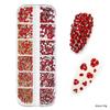 Internet Vermelho Explosões Nail Art Vidro Strass Super Flash Branco Fundo Plano Diamante Colorido Diamante Apontado Tamanho Inferior Decorações Mistas 12 Caixa