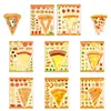 8/16/24 Piezas de Rompecabezas Infantil Temático de Comida (Pizza) Calcomanías de Dibujos Animados DIY para Niños Material de Decoración para Diario Educativo