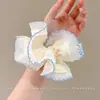 Suave con el cabello, elegante y con estilo, scrunchie, pasador de malla floral pequeño estilo coreano, accesorio para el cabello plisado de estilo de hada