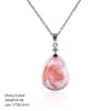 Pingente de Cristal Natural em Forma de Gota d'Água Transfronteiriço com Corrente de Clavícula de Cobre Cravejada de Diamantes, Colar de Cristal de Ametista Natural em Forma de Gota d'Água