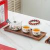 Juego de té de cerámica con esmaltado de copos de nieve, tetera auxiliar para el hogar, juego de té de kung fu perezoso, regalo, impresión de logotipo, directo de fábrica