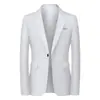 Blazer casual para hombre transfronterizo de Amazon, talla europea, de un solo botón, corte ajustado, chaqueta de traje resistente a las arrugas