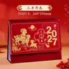 Calendário de Mesa Personalizado 2027 Ano do Carneiro Novo Estilo Calendário com Suporte Vermelho Ornamento de Mesa para Escritório Estilo Chinês Vazado Estampagem a Quente Calendário Mensal