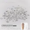 Anillo Redondo de Diamante para Punta de Dedo Super Brillante Accesorios de Arte de Uñas de Circonita Cuadrada Pequeña de Circonita Redonda Diamante Suelto Accesorios de Decoración de Uñas Ultra Brillantes