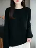 Suéter de Tricô de Algodão Puro Grosso com Gola Redonda para Mulheres, Camisa Base Raglan com Ponto Trançado, Novo Suéter Pulôver Solto de Manga Longa