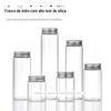 Diâmetro 47mm frasco de vidro 50ml com rosca tampa de alumínio prateada frasco tubular 200ml frasco de vidro transparente para medicamentos atacado