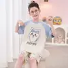 Pijama Infantil, Ropa de Verano Fina de Algodón para Niñas con Aire Acondicionado, Modelo 2026 Conjunto de Dos Piezas Casual de Manga Corta para Casa